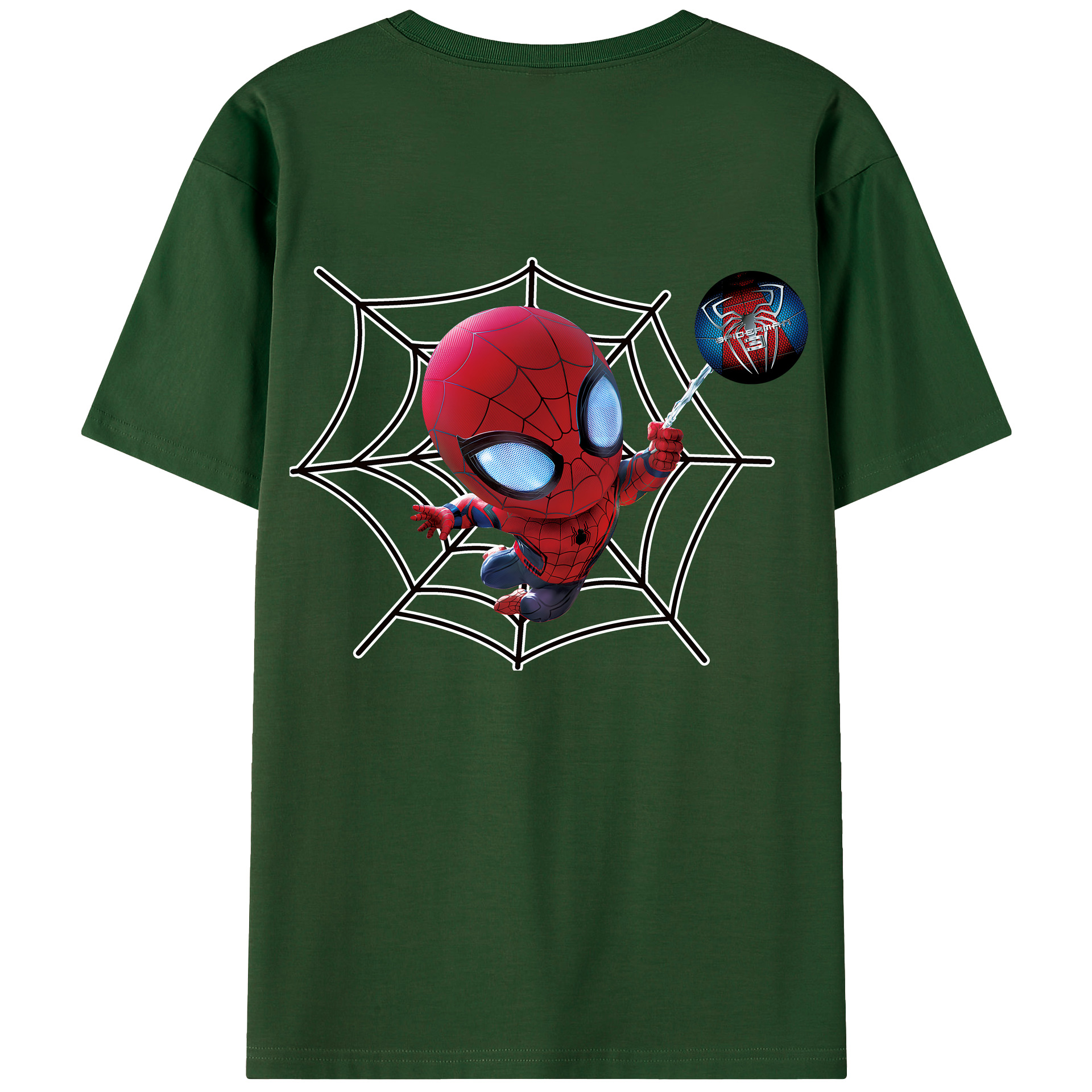 （画像用） Spider Man スパイダーマン 綿100％半袖Tシャツ（背面プリント）